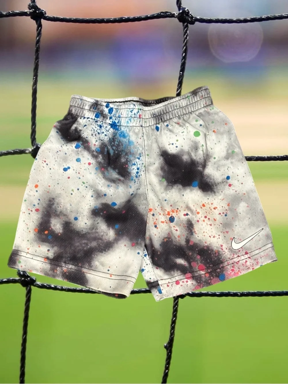 Nike Boys Dri-FIT T-Shirt & Paint Splatter Shorts Set Size 4T Blue Gray